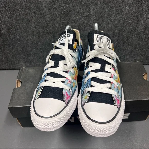 Converse Black Floral Women's Sneakers - Picture 2 of 14